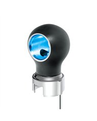 UP71182-Thread-On Matte Black Charlotte Style Gearshift Knob With LED 13/15/18 Speed Adapter-Blue LED