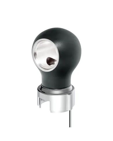 UP71183-Thread-On Matte Black Charlotte Style Gearshift Knob With LED 13/15/18 Speed Adapter-White LED