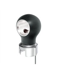 UP71183-Thread-On Matte Black Charlotte Style Gearshift Knob With LED 13/15/18 Speed Adapter-White LED