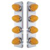 UP37990-SS Front Air Cleaner Bracket With 8X 19 LED Watermelon Lights & Bezels For Peterbilt-Amber LED & Lens