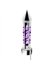UP71215-Brooklyn Style Spike Gearshift Knob With LED 13/15/18 Speed Adapter - Chrome/Purple LED