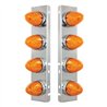 UP37992-SS Front Air Cleaner Bracket With 8X 19 LED Beehive Lights & Bezels For Peterbilt-Amber LED & Lens