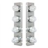 UP37993-SS Front Air Cleaner Bracket With 8X 19 LED Beehive Lights & Bezels For Peterbilt-Amber LED/Clear Lens