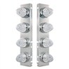 UP37995-SS Front Air Cleaner Bracket With 8X 19 LED Reflector Lights & Bezels For Peterbilt-Amber LED/Clear Lens