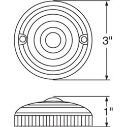 UP38032-15 LED 3" Single Face Light Only - Amber LED/Amber Lens