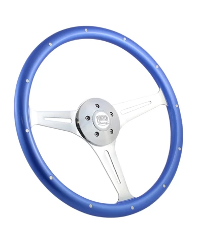 18" CHROME EMPIRE WITH FROSTED BLUE GRIP AND RIVETS