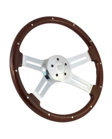 18" CHROME DUAL CLASSIC WITH DARK WOOD GRIP AND RIVETS