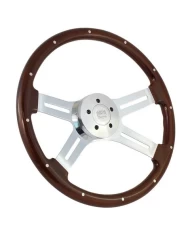 18" CHROME DUAL CLASSIC WITH DARK WOOD GRIP AND RIVETS 18" CHROME DUAL CLASSIC WITH DARK WOOD GRIP AND RIVETS