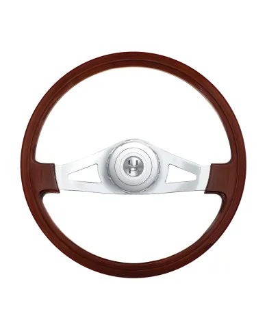 UP88123-18" Chrome 2 Spoke Steering Wheel With Hub & Horn Button Kit For Peterbilt (1998-2005), Kenworth (2001-2003)