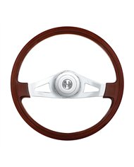 UP88123-18" Chrome 2 Spoke Steering Wheel With Hub & Horn Button Kit For Peterbilt (1998-2005), Kenworth (2001-2003)