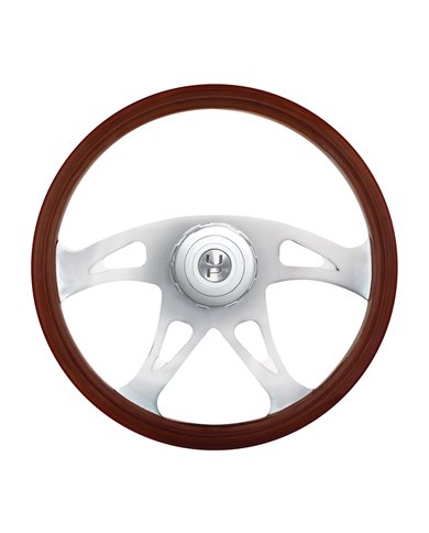 UP88138-18" Chrome Boss Steering Wheel With Hub & Horn Button Kit For Peterbilt (1998-2005) & Kenworth (2001-2002)