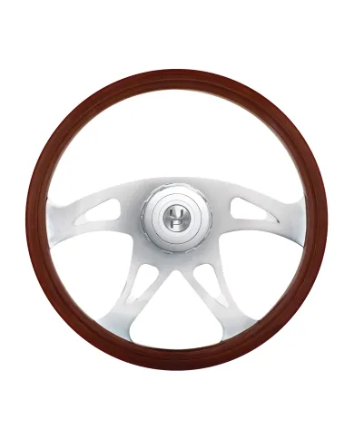 UP88138-18" Chrome Boss Steering Wheel With Hub & Horn Button Kit For Peterbilt (1998-2005) & Kenworth (2001-2002)