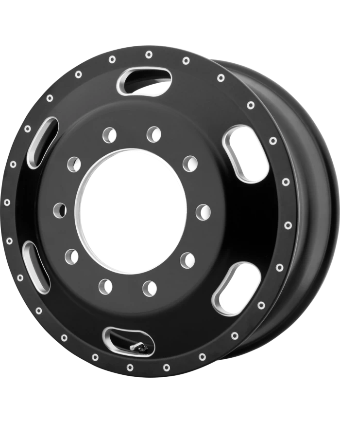 402 SERIES - INDY - 22.5 X 8.25 (GVWR 8050) - Satin Black & Milled (AO40222510903) 402 SERIES - INDY - 22.5 X 8.25 (GVWR 8050) - Satin Black & Milled (AO40222510903)