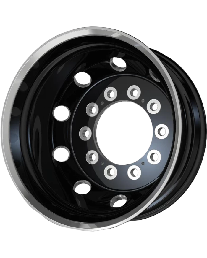 404 SERIES - JOURNEY - 22.5 X 9 (GVWR 10300) - Glossy Black & Milled (AO40422910302) 404 SERIES - JOURNEY - 22.5 X 9 (GVWR 10300) - Glossy Black & Milled (AO40422910302)