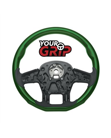 UP88338-18" YourGrip Wood Candy Color Steering Wheel For 2012-2021 PB 579 & 2013-2021 KW T680-Emerald Green