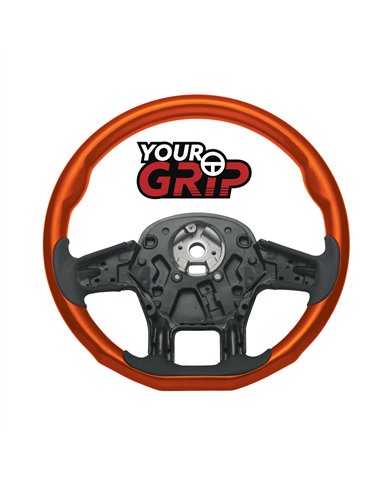 UP88339-18" YourGrip Wood Candy Color Steering Wheel For 2012-2021 PB 579 & 2013-2021 KW T680-Cadmium Orange