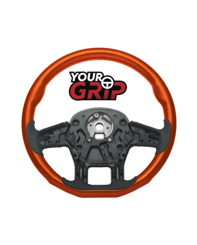 UP88339-18" YourGrip Wood Candy Color Steering Wheel For 2012-2021 PB 579 & 2013-2021 KW T680-Cadmium Orange