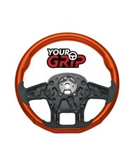 UP88339-18" YourGrip Wood Candy Color Steering Wheel For 2012-2021 PB 579 & 2013-2021 KW T680-Cadmium Orange