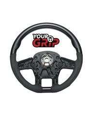 UP88345-18" YourGrip Leather & Wood Candy Color Steering Wheel For 2012-2021 PB 579&2013-2021 KW T680-Glossy Black