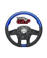 UP88346-18" YourGrip Leather & Wood Candy Color Steering Wheel For 2012-2021 PB 579&2013-2021 KW T680-Indigo Blue