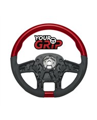 UP88350-18" YourGrip Leather & Wood Candy Color Steering Wheel For 2012-2021 PB 579&2013-2021 KW T680-Candy Red