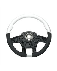 UP88352-18" YourGrip Leather & Wood Candy Color Steering Wheel For 2012-2021 PB 579&2013-2021 KW T680-Pearl White