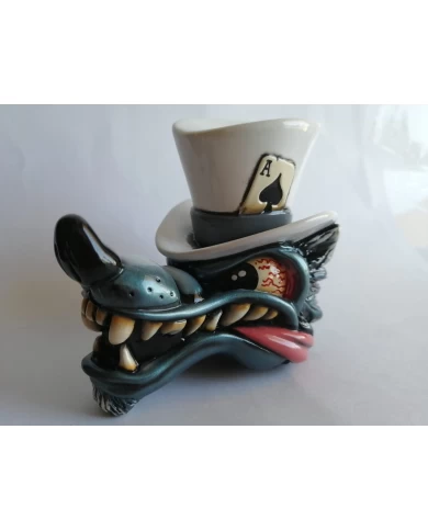 Wolf in Top Hat - White