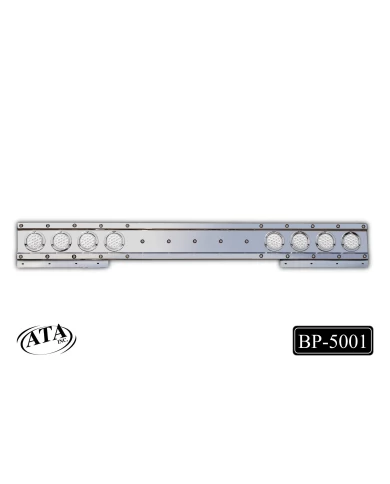 1PC TONKA LONG 10" BAR (304 MIRROR FINISH) W/8-4" & 25-3/4" LIGHT HOLES 1PC TONKA LONG 10" BAR (304 MIRROR FINISH) W/8-4" & 25-3/4" LIGHT HOLES