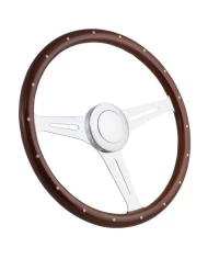 18" BARE MUSCLE - POLISHED - DARK WOOD HALF WRAP WITH RIVETS - 5 HOLE HORN BUTTON (FS ENGRAVING) 18" BARE MUSCLE - POLISHED - DARK WOOD HALF WRAP WITH RIVETS - 5 HOLE HORN BUTTON (FS ENGRAVING)