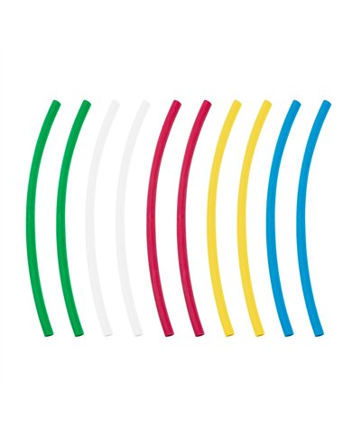 UP98011-Assorted 1/8" Blue,Clear,Green,Red,Yellow Heat Shrink Tubing, 4" Long (10-Pack)