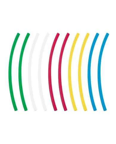 UP98011-Assorted 1/8" Blue,Clear,Green,Red,Yellow Heat Shrink Tubing, 4" Long (10-Pack)