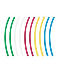 UP98011-Assorted 1/8" Blue,Clear,Green,Red,Yellow Heat Shrink Tubing, 4" Long (10-Pack)