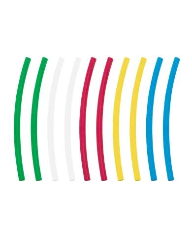 UP98012-Assorted 3/16" Blue,Clear,Green,Red,Yellow Heat Shrink Tubing, 4" Long (10-Pack)