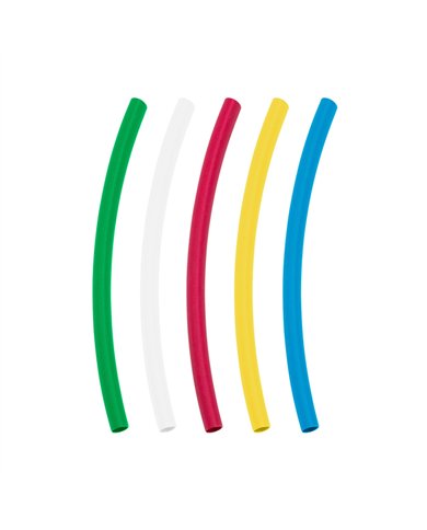 UP98013-Assorted 1/4" Blue,Clear,Green,Red,Yellow Heat Shrink Tubing, 4" Long (5-Pack)