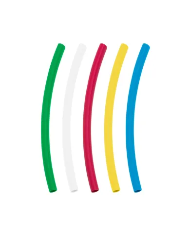 UP98013-Assorted 1/4" Blue,Clear,Green,Red,Yellow Heat Shrink Tubing, 4" Long (5-Pack)