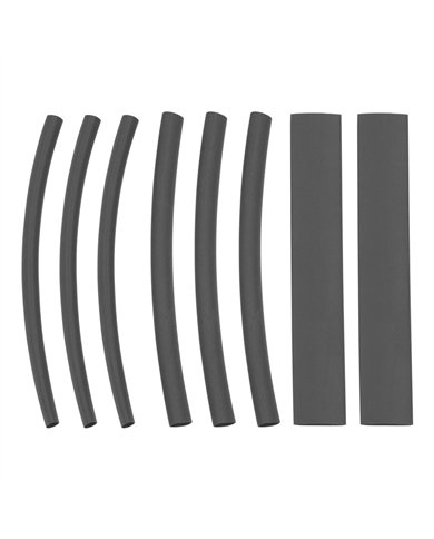 UP98019-Assorted 3/16",1/4",3/8" Black Heat Shrink Tubing, 4" Long (8-Pack)