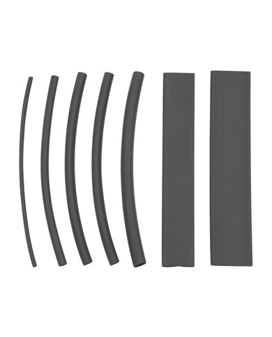 UP98021-Assorted 1/16",1/8",3/16",1/4",3/8",1/2" Black Heat Shrink Tubing, 4" Long (7-Pack)