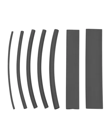UP98021-Assorted 1/16",1/8",3/16",1/4",3/8",1/2" Black Heat Shrink Tubing, 4" Long (7-Pack)