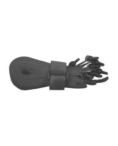 UP98022-8" x 3/4"  Black Hook & Loop Velcro Strip-Tie Fasteners with Buckle (8-Pack)