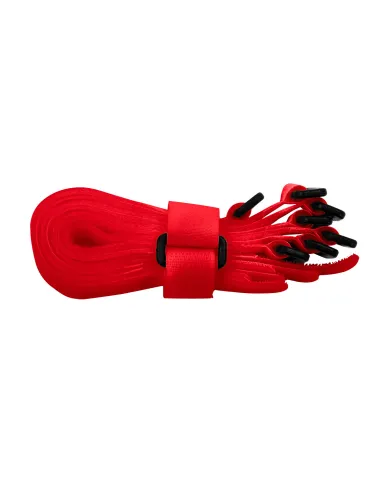 UP98023-8" x 3/4"  Red Hook & Loop Velcro Strip-Tie Fasteners with Buckle (8-Pack)