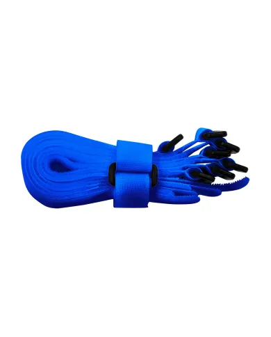 UP98024-8" x 3/4"  Blue Hook & Loop Velcro Strip-Tie Fasteners with Buckle (8-Pack)
