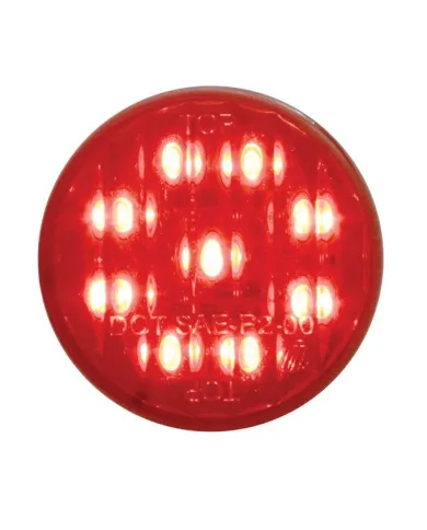 UP38171-9 LED 2" Round Light (Clearance/Marker) - Red LED/Red Lens