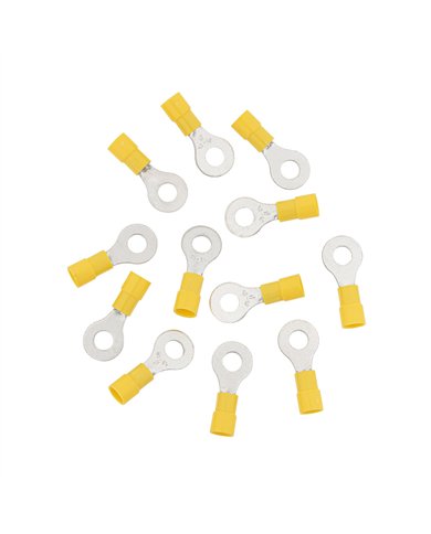 UP98084-12-10 AWG 1/4" Stud Vinyl Ring Terminal (12-Pack)