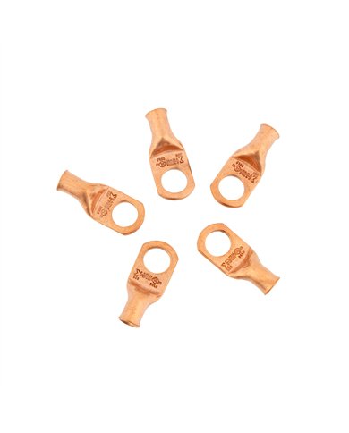 UP98092-6 AWG 3/8" Stud Seamless Tubular Copper Lug (5-Pack)