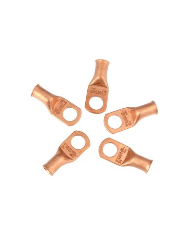 UP98093-4 AWG 3/8" Stud Seamless Tubular Copper Lug (5-Pack)