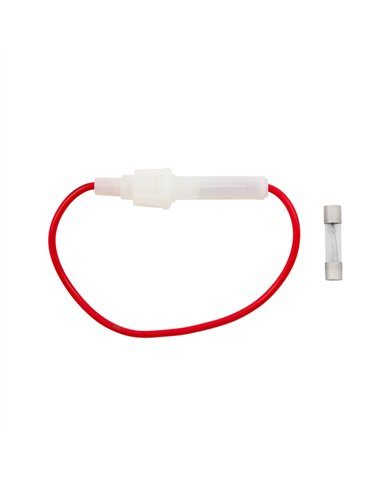 UP98122-In-Line Glass Fuseholder 16 AWG 6.5" Wire w/ 14 Amp SFE Fuse, 1 Set.