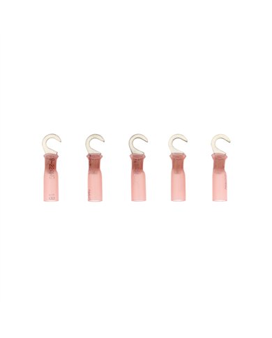 UP98155-22-18 AWG 10 Stud CS Heat Shrink Hook Terminal - Red (5-Pack)