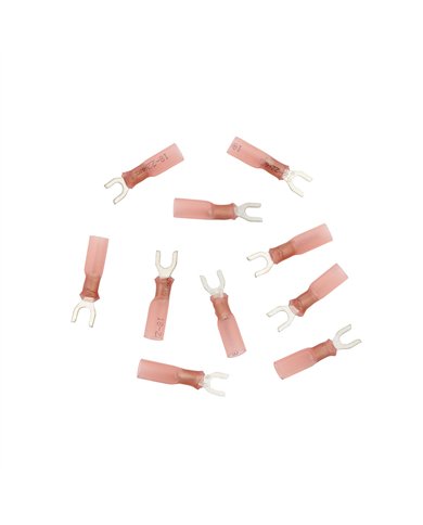 UP98159-22-18 AWG 8 Stud CS Heat Shrink Spade Terminal - Red (10-Pack)