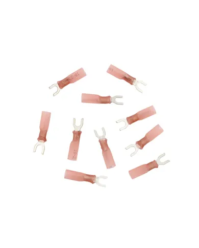 UP98159-22-18 AWG 8 Stud CS Heat Shrink Spade Terminal - Red (10-Pack)
