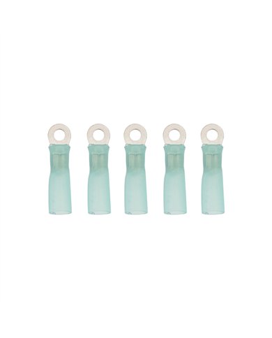 UP98165-16-14 AWG 6 Stud Heat Shrink Ring Terminal - Blue (5-Pack)
